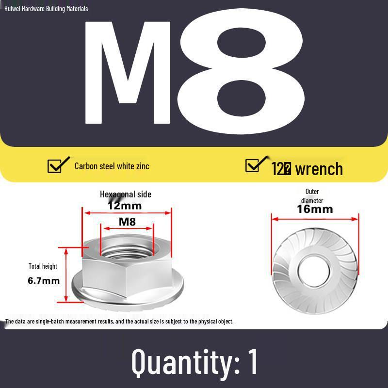 GB6177 Galvanized Hex Flange Nut with Anti-slip Teeth and Washer M4-M20
