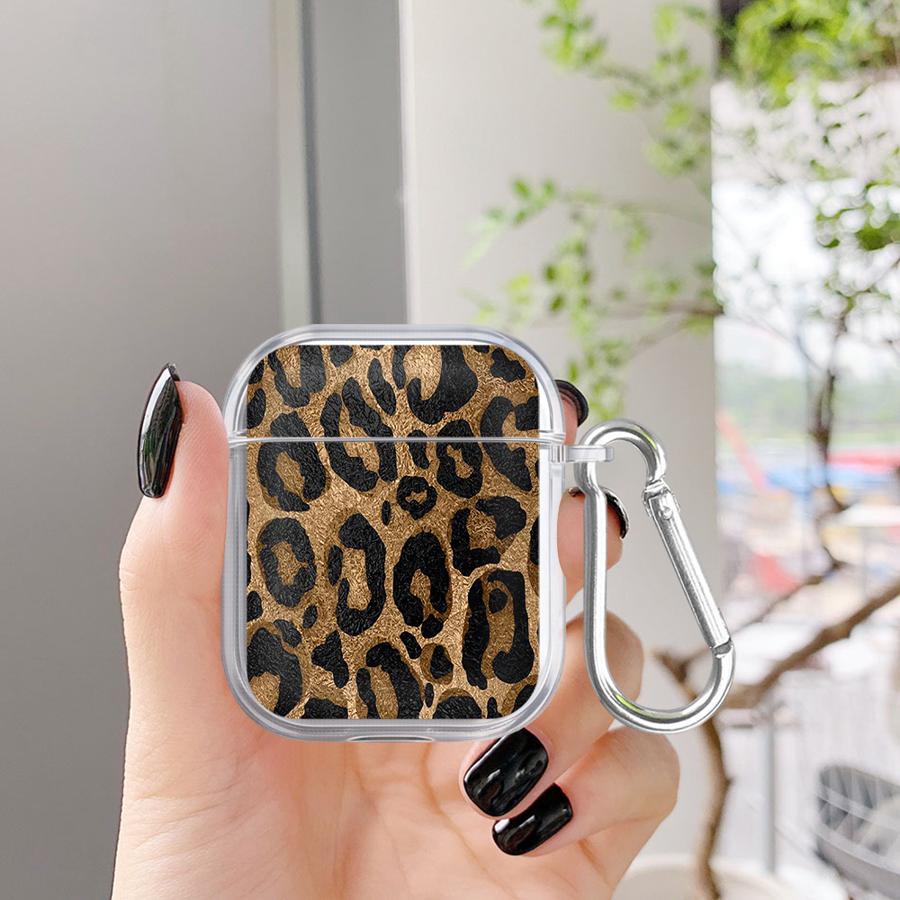 Case For Airpods 2 Pro 1 3 4 Pro3 Pro2 Clear Earphone Cases Cover Retro Leopard Print