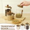 3Pcs Glass Jar Clear Glass Coffee Container with Wooden Lid and Spoon 400-900ml Kitchen Food Storage Jar for Store Tea Leaves