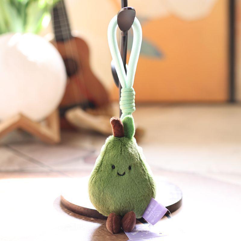 Cute Fruit Plush Keychain With Soft Pp Cotton Filling For Bag Decoration And Gifts