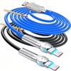 High-Power 3-in-1 Rotating 120W Fast Charging Cable for Apple, Huawei, Android