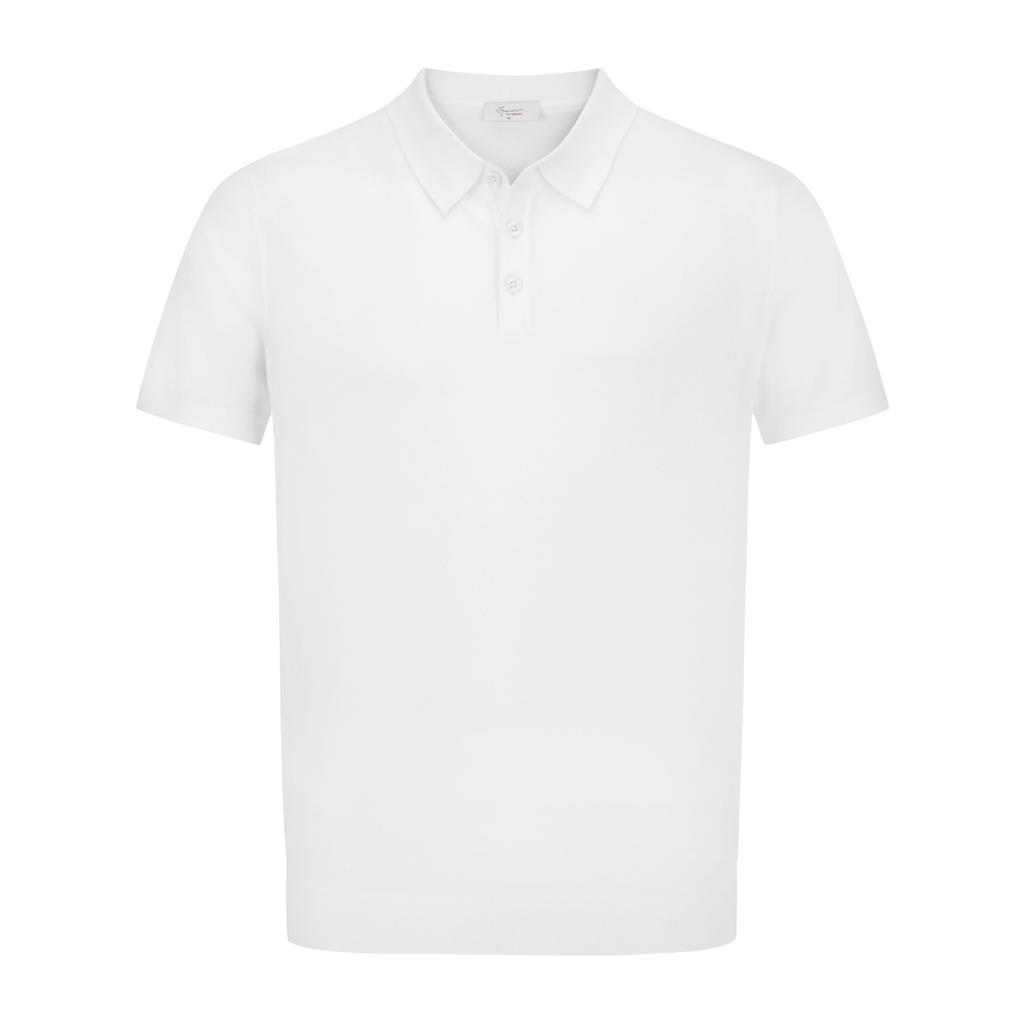 FERRAROMILANO Dolce Collar Short Sleeve Knit White (Amegtsy20131)