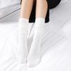Solid Color Socks 1 Pair Women Sweat-absorbent Autumn Winter Long Tube Japanese Style Good Elasticity Leg Warmers for Daily Wear Knitted