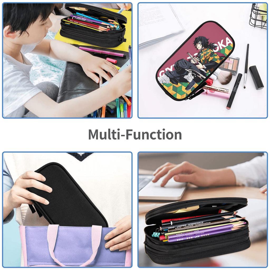 Custom Demon Slayer Large Capacity Bags for Child shounen manga School Pencil Bag for Boys Gilrs Kids