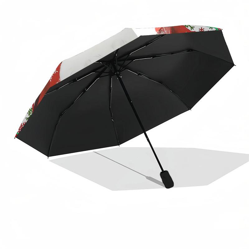 1pc Christmas Candy Cane Santa Umbrella with Plastic Handle,Suitable for All Seasons Home Travel Outdoor UmbrellaDD528