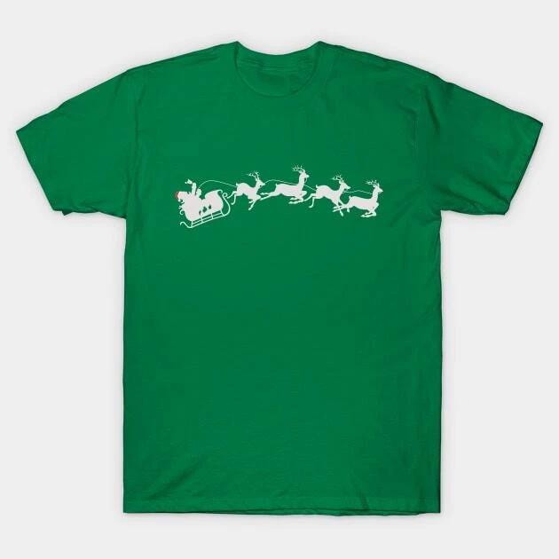 Santa Clause Sleigh And Reindeer Made in Australia T-Shirt 2XL