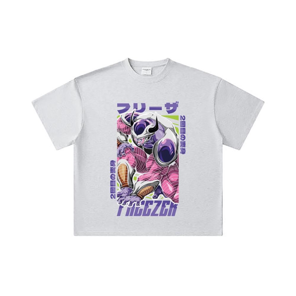 260 GSM Double Yarn 32 Count 100% Cotton Dragon Ball V72 King Cold Print Unisex Heavy Cotton T Shirt