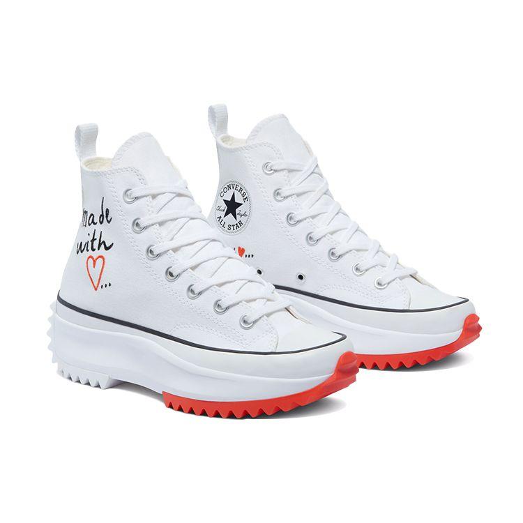 Converse Run Star Hike High Made With Love - Bílé dámské tenisky Jasně-maková Černá 571874C