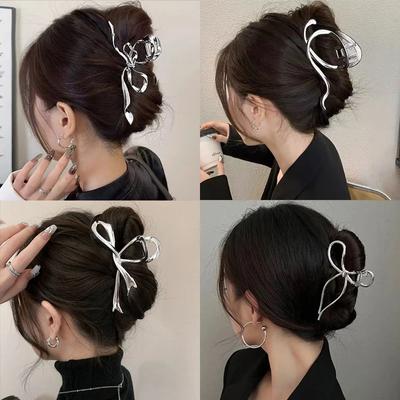 Γυναικεία Νέα Vintage Κορδέλα Φιόγκος Κλάμερ Μαλλιών Εξαιρετική Μεταλλική Κλάμερ Μαλλιών Κλιπ Αγκράφα Φουρκέτες Για Γυναίκες Αξεσουάρ Μαλλιών Μπαρέτες Κλιπ Καρχαρία