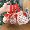Christmas Canvas Drawstring Bag Christmas Candy Gift Packaging Bag Cartoon Handbag for Apple DIY New Year Xmas Home Party Supply
