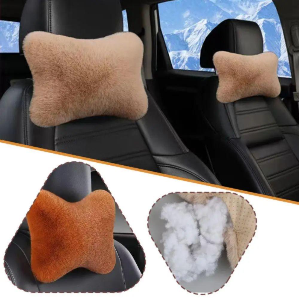 Soft Foam Lumbar Pillow Plush Cushion Headrest Cushion Car Headrest Pillow  Winter Season