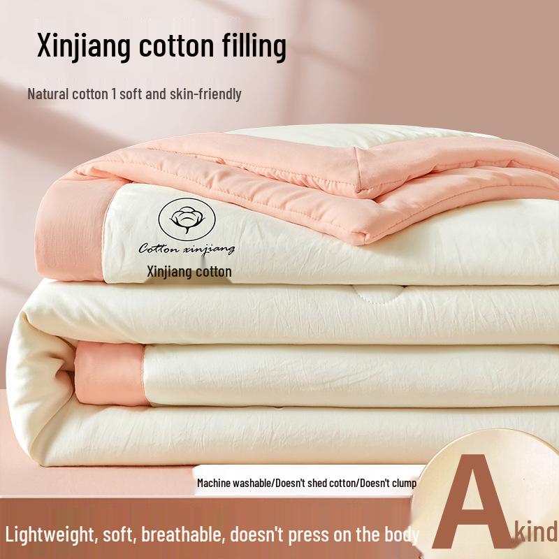 Mother & Baby Grade A Xinjiang Cotton Summer Quilt - Machine Washable, Air Conditioning, Thin Quilt for Dormitory and Student Use.