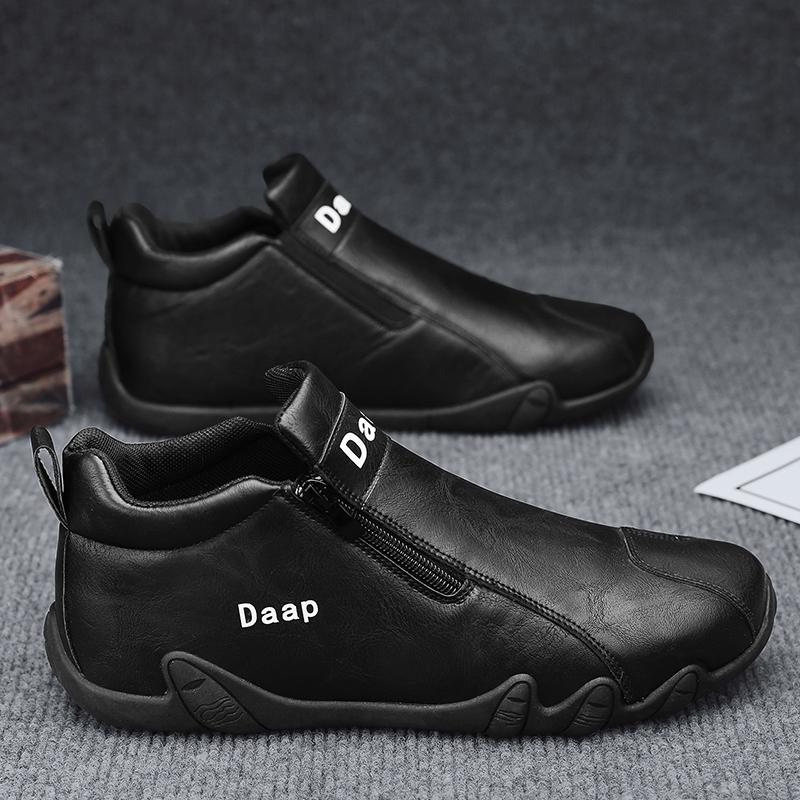 Winter Velvet Thickened Warm Large Cotton Shoes Casual Leather Shoes Labor Insurance Martin Boots