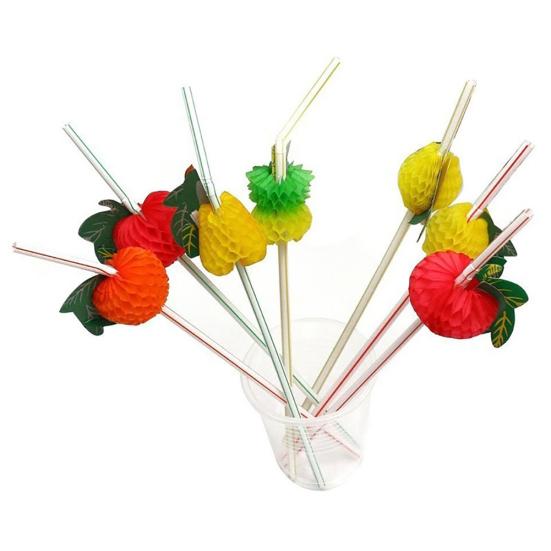 Yousheng 50Pcs Fruit Disposable Drinking Straw Wedding Birthday Party Decoration Favors