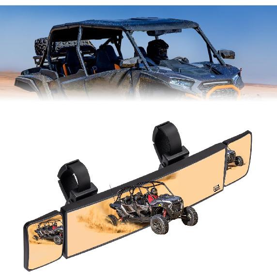 KEMIMOTO Large UTV Rear View Mirror 2 Convex Mirror With 1.5"-2" Sturdy Clamp Compatible With Polaris RZR/CFMOTO/Talon/Pioneer/Can-Am X3/Teryx,