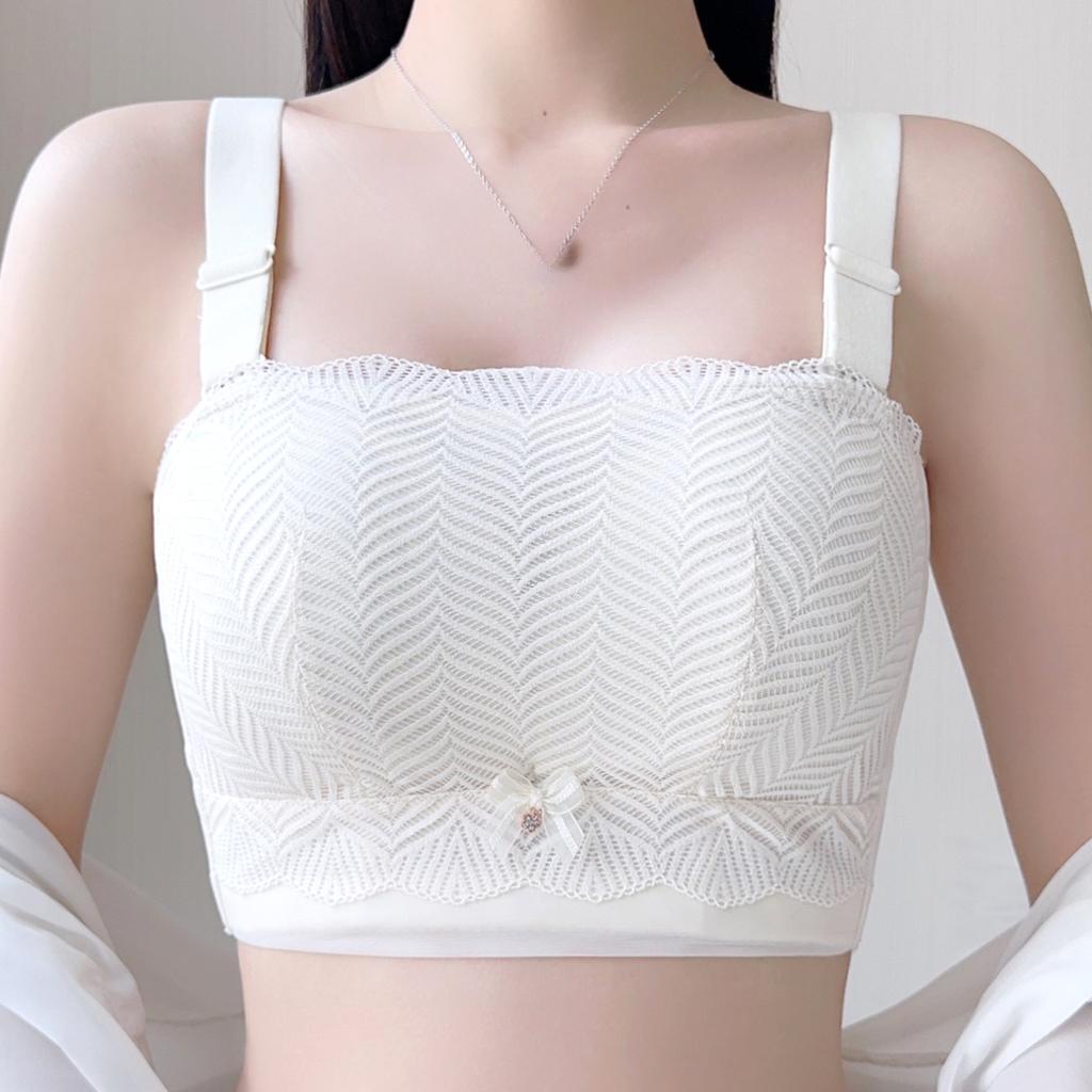Strapless Bra for Women Anti Slip Gathered Anti Falling No Steel Ring Wrapped Strapless Bra Summer Thin Bra