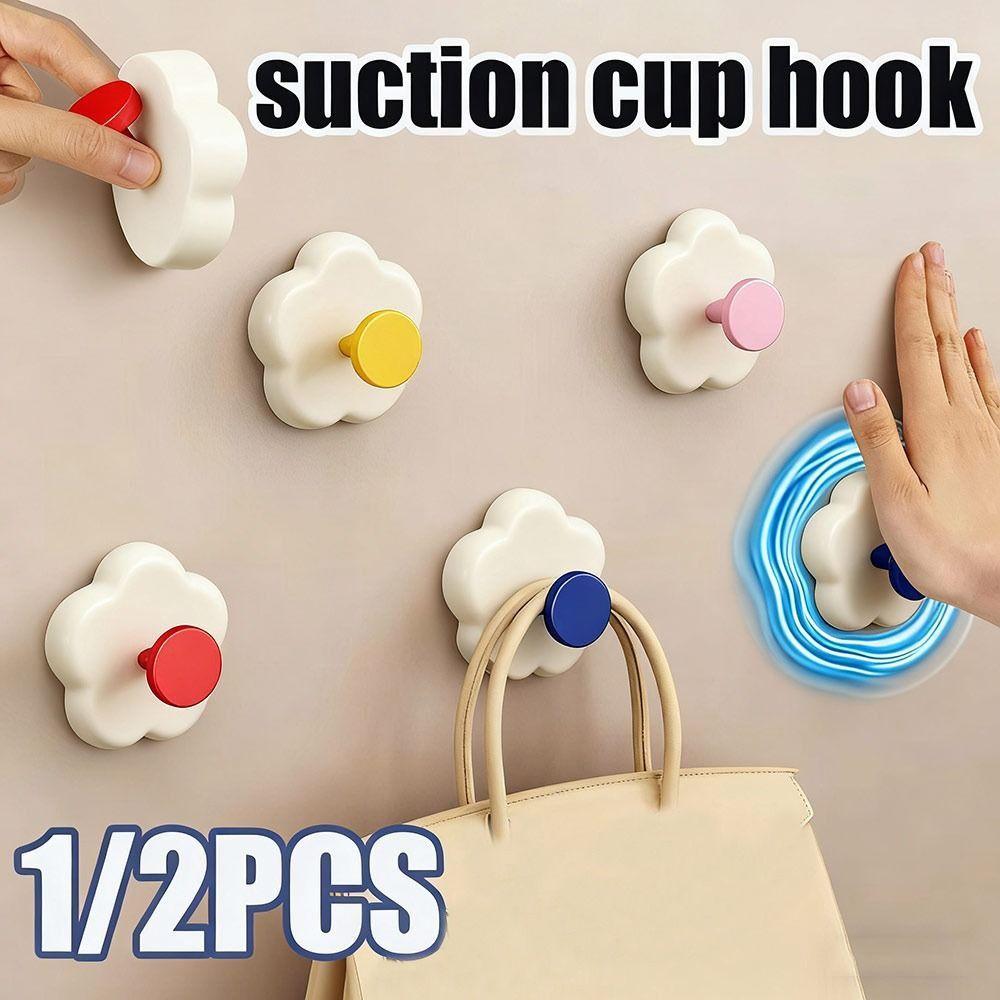 1/2Pcs Punch-Free Suction Cup Hook Wall Mount Hanger Hooks  Bathroom Accessories