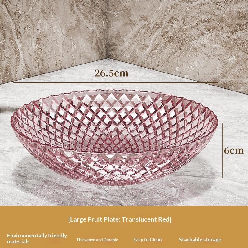 Exquisite Flower Shaped Transparent Fruit Plate Plastic Dessert Salad Tray Light Luxury Household Snack Plate