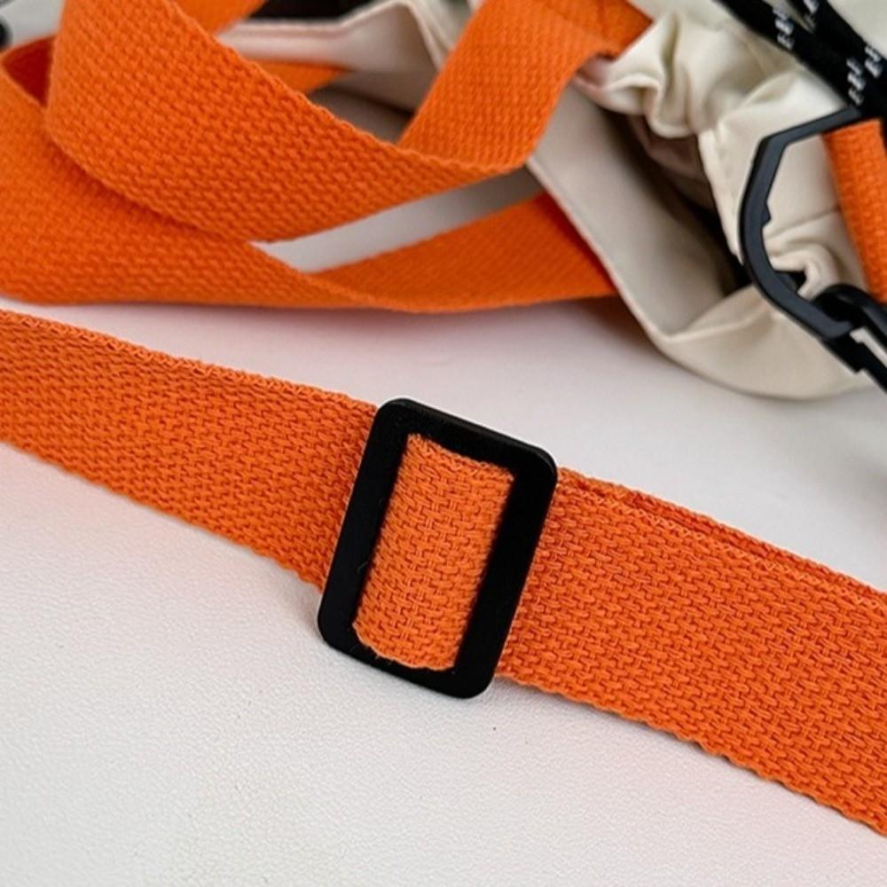 Contrast Color Nylon Crossbody Bag Cloth Drawstring Bucket Bag Fashion Shoulder Pouch Students