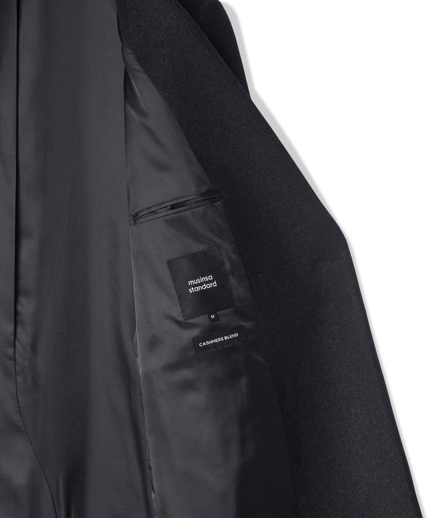 Musinsa Standard Woman Women'S Cashmere Blend Double Chester Long Coat [Charcoal Grey]