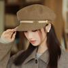 French Casual Belt Buckle Hat Spring and Autumn New Hat Female Retro British Octagonal Painter Hat
