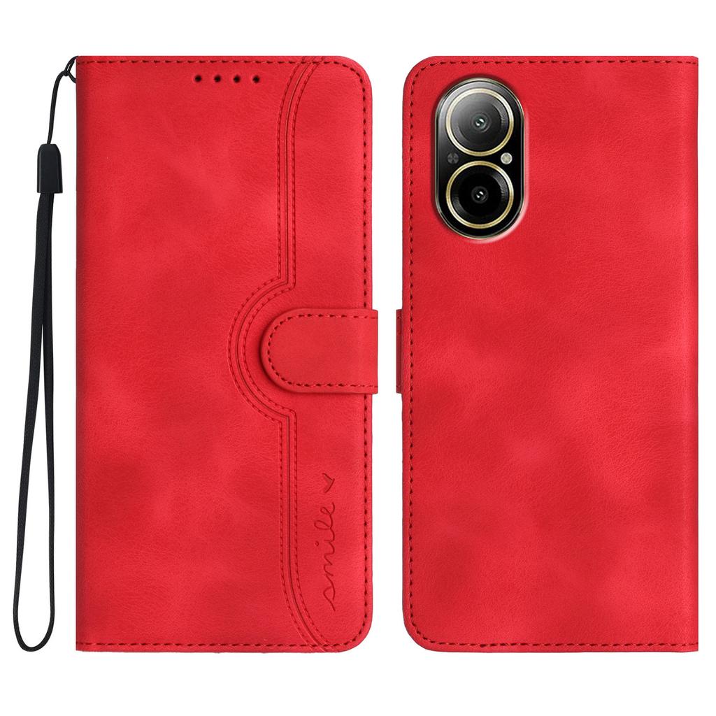 YX0030 For Realme C67 4G Wallet Case PU Leather Phone Cover Smile Imprinted