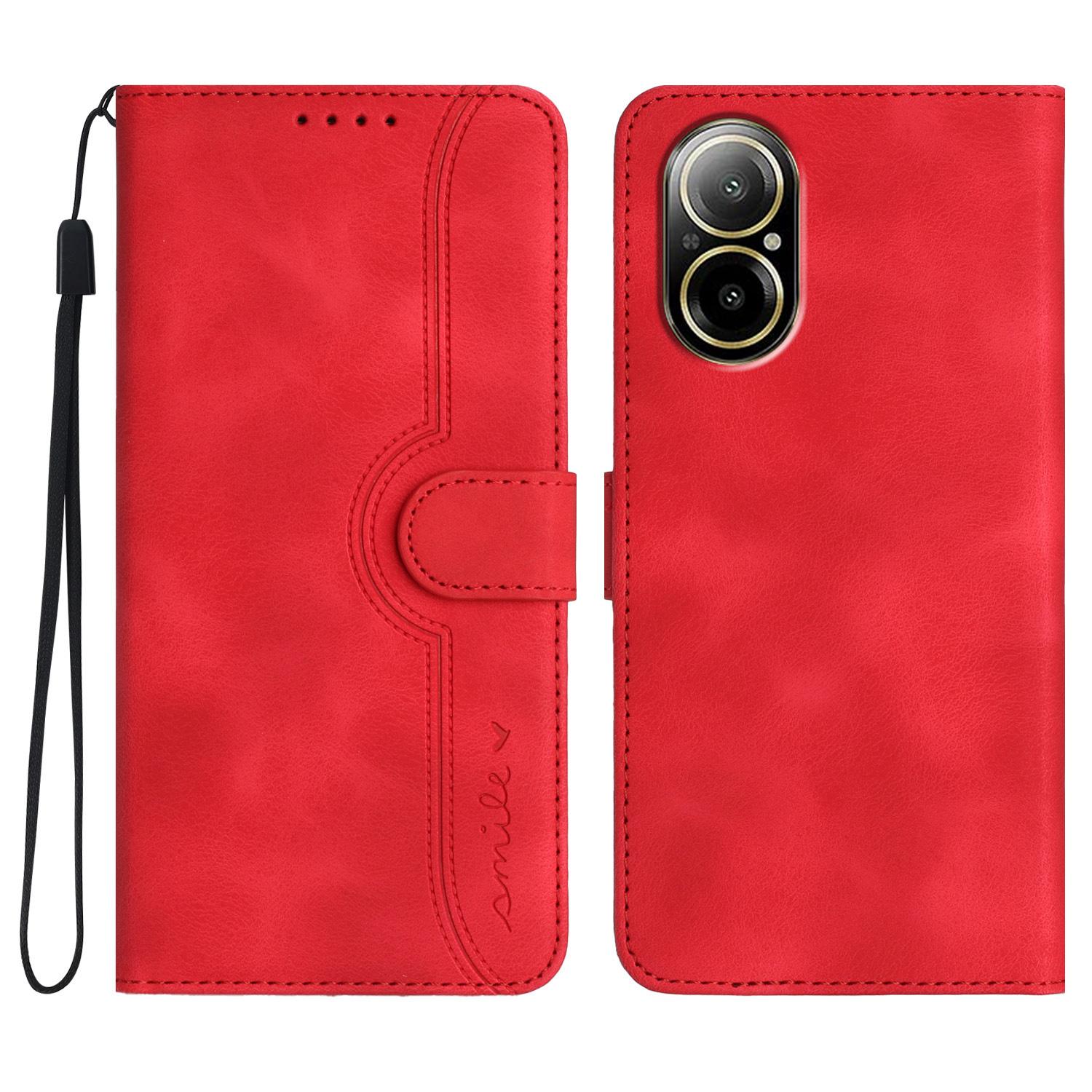 

YX0030 For Realme C67 4G Wallet Case PU Leather Phone Cover Smile Imprinted F