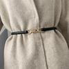 Women Fashion Solid Color Adjustable PU Leather Dress Sweater Belts Skinny Thin Women Waist Strap Gold Color Buckle Belts Supply