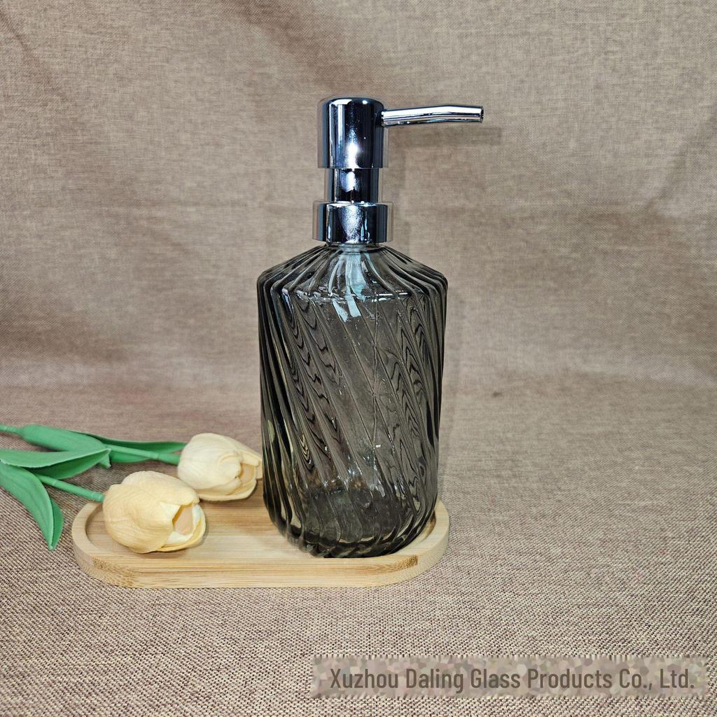 Duschgel- und Shampoo-Spenderflasche aus Twill-Glas, einteilig