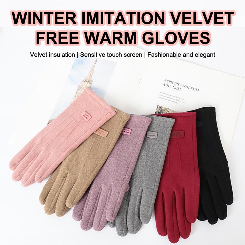 Women Men Winter Thick Plush Gloves Fashion Warm Suede Outdoor Guantes Lady Touchscreen Driving Gloves Sports Cycling Mittens