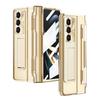 Nivellierendes Scharnier Faltbare Hülle Mit Linsenschutzfolie Hartplastik PC Handyhülle Case für Samsung Galaxy Z Fold 3 4 5 6