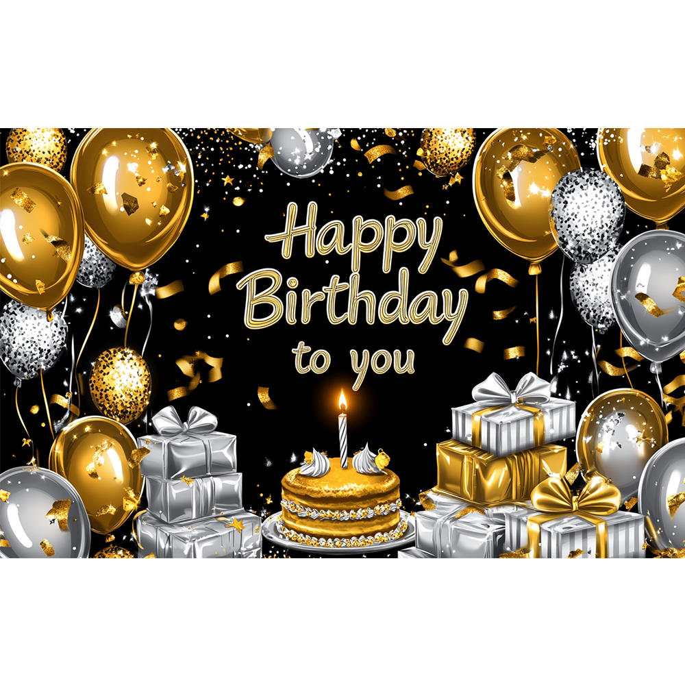 Pink Gold Black Happy Birthday Background Rose Gold Glitter Balloon Birthday Decoration Party Decor Home Photography Backdrop