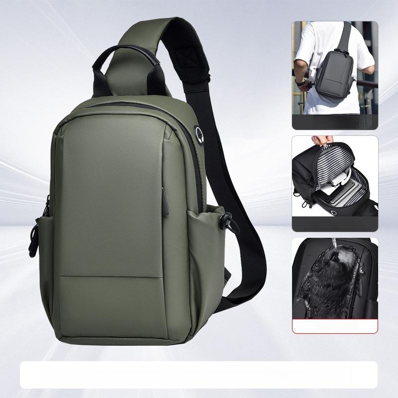 

Мужская нагрудная сумка Модная одноплечевая сумка Повседневная дорожная женская сумка через плечо Трендовая высококлассная легкая водонепроницаемая нагрудная сумка зелёный