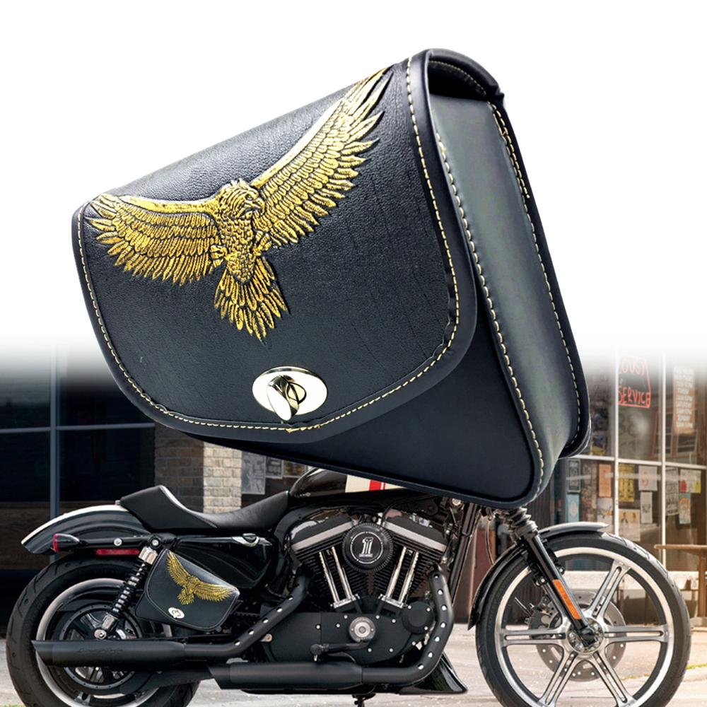 

Motorcycle Waterproof Bag Motorcycle Saddle Bags Pu Leather Motorbike Side Tool Bag out door Luggage For Harley Sportster XL Right