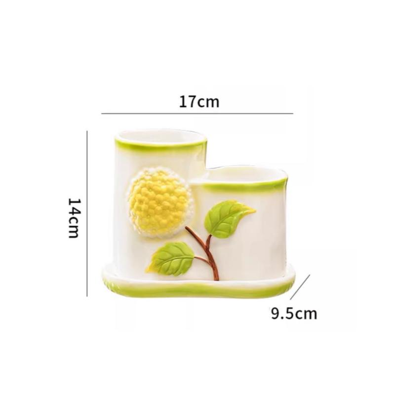 Ceramic Storage Rack Chopstick Holder Hydrangea-style Dish Storage Box Kitchen Utensils  Kitchen Organization Accessories