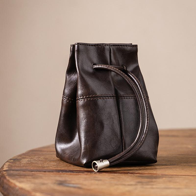 Portable Teapot and Teacup Storage Bag, Tea Set Accessories Bag, Jewelry Leather Bag, Home Storage Drawstring Bag