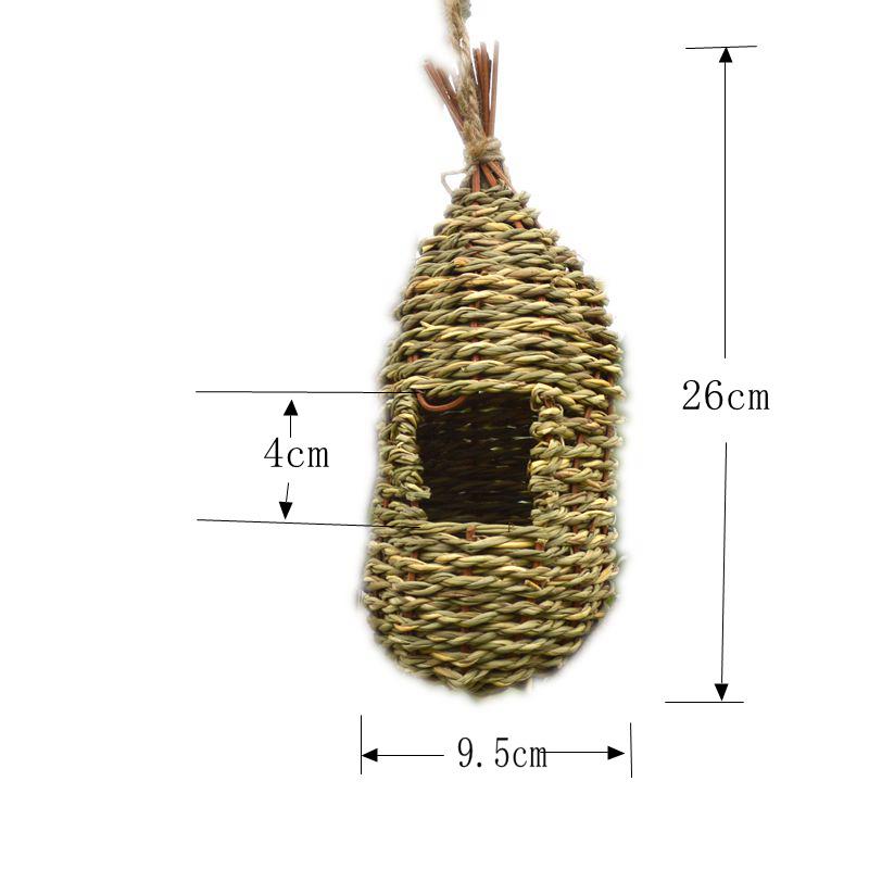 Handmade Straw Woven Bird Cage - Outdoor Hanging Bird Nest House Decoration