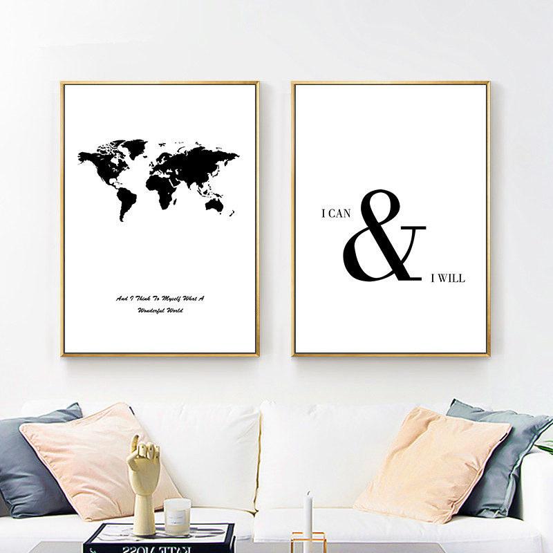 Music Black White Canvas Poster Wall Pictures Quote Art Prints For Living Room Modern Bedroom Wall Hanging Painting HD2743
