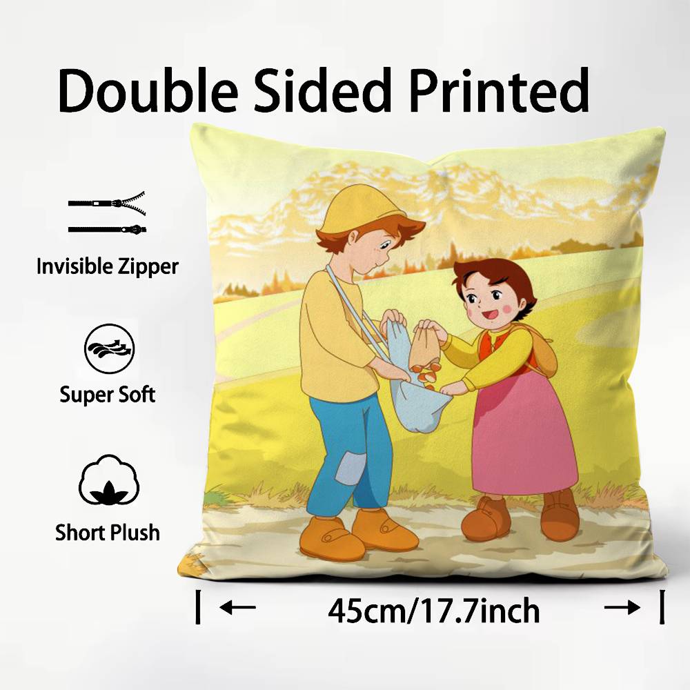 Liebevoller Film Heidi Peter Kissenbezug Komfort Sofa Bett Seidig Elegant Unsichtbarer Reißverschluss Kundenspezifischer Dekorativer Kissenbezug
