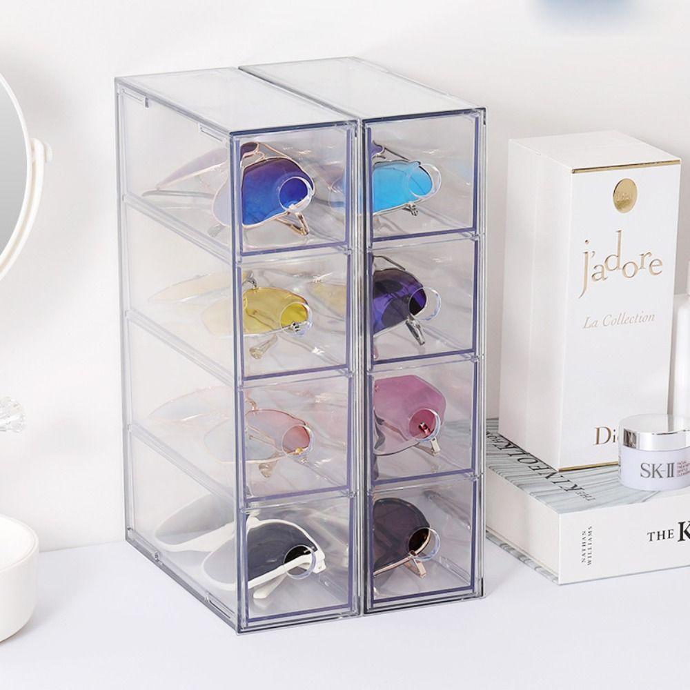 Drawer Style Sunglasses Case Desktop Glasses Storage Box New Acrylic Glasses Case