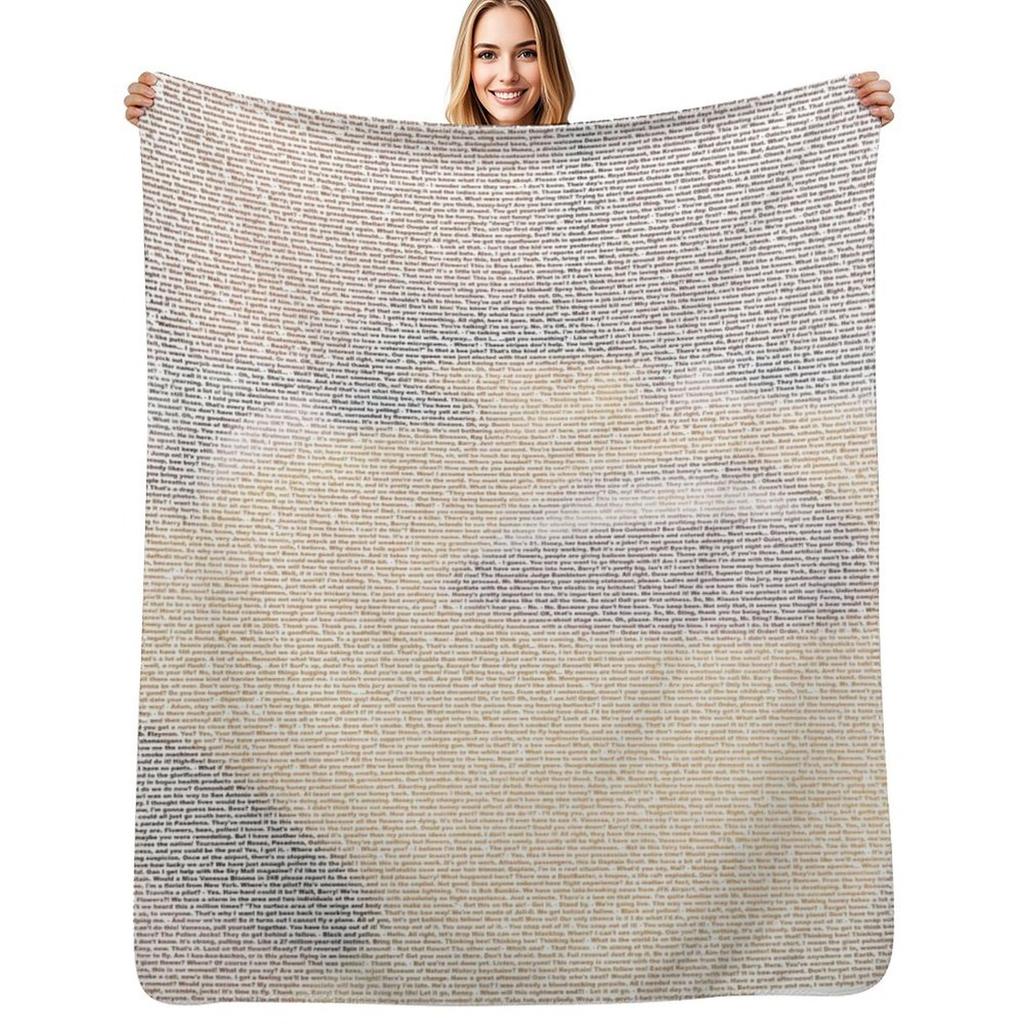 Entire bee movie script Throw Blanket Easy Care Comfortable Blanket for Couch