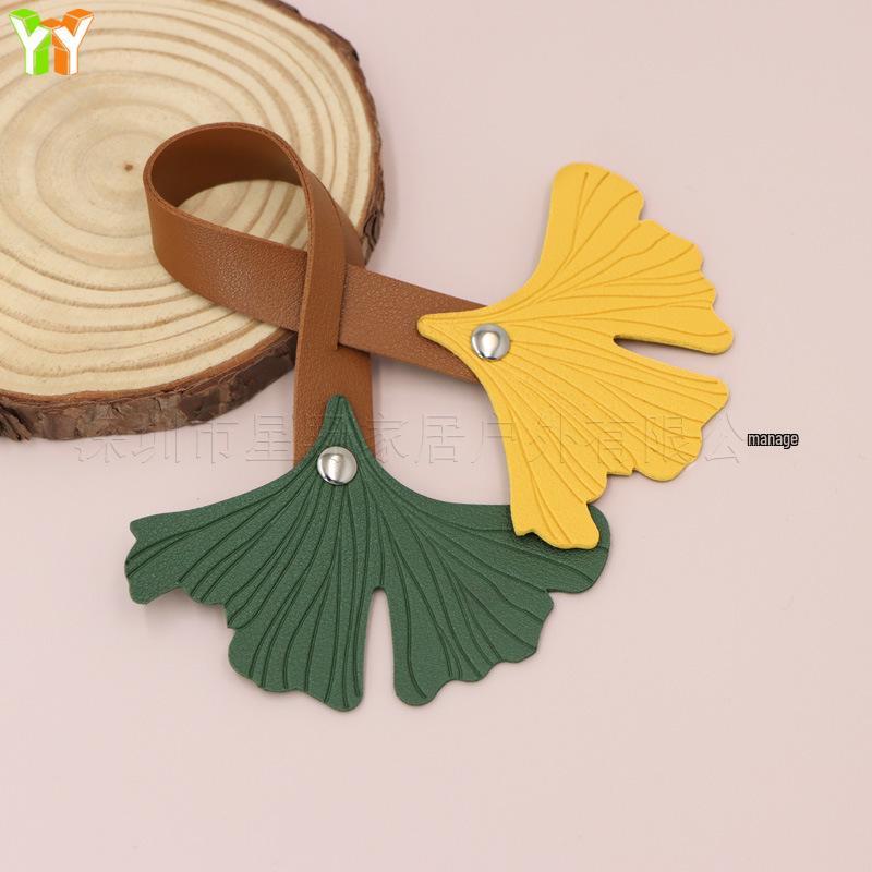 Exquisite Autumn Ginkgo Leaf Leather Bag Charm