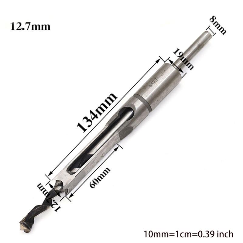 Square Hole Mortise Chisel Drill Bit Tools 6.4 mm/8mm/9.5mm/12.7mm/14mm/16mm Round Strong Square Hole Drill Bit