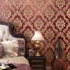 Luxe Moderne Metallic 3D Damast Vinyl Behang Muur Behang Slaapkamer Woonkamer Behang Rol Beige, Crème Rood, Bruin