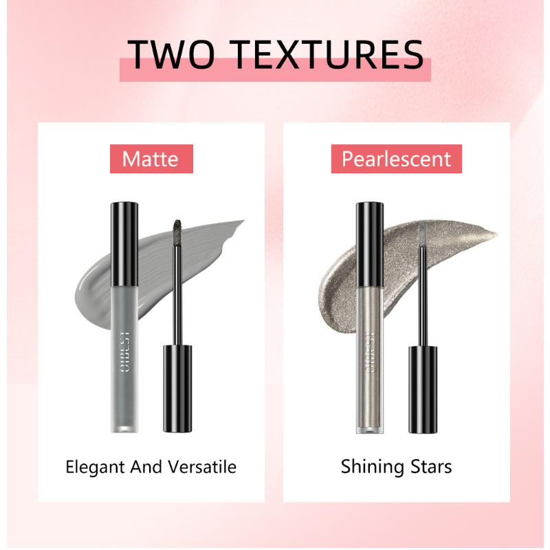 QIBEST Eyeshadow Liquid Matte Pearl Fine Flash Dark Black System of Europe and The United States Punk Smoky Makeup Eyeshadow Liquid