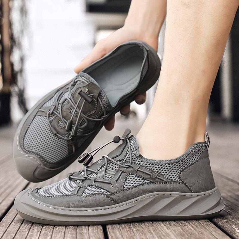 

Men s shoes new summer mesh breathable one-pedal retro sports trendy shoes men s outdoor casual hiking shoes 39