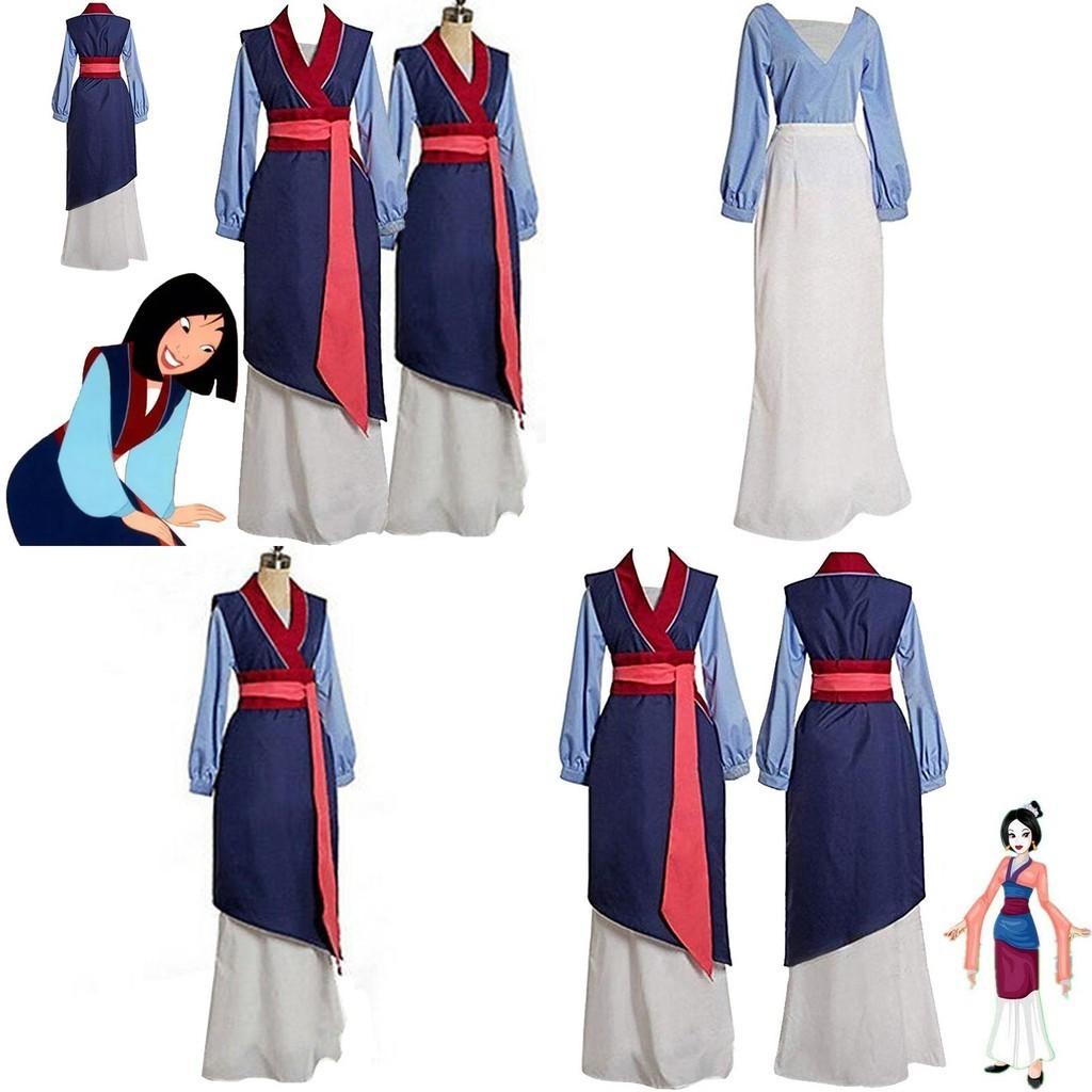 Elegant Mulan Traditional Kimono Dress Full Set For Halloween Party Cosplay