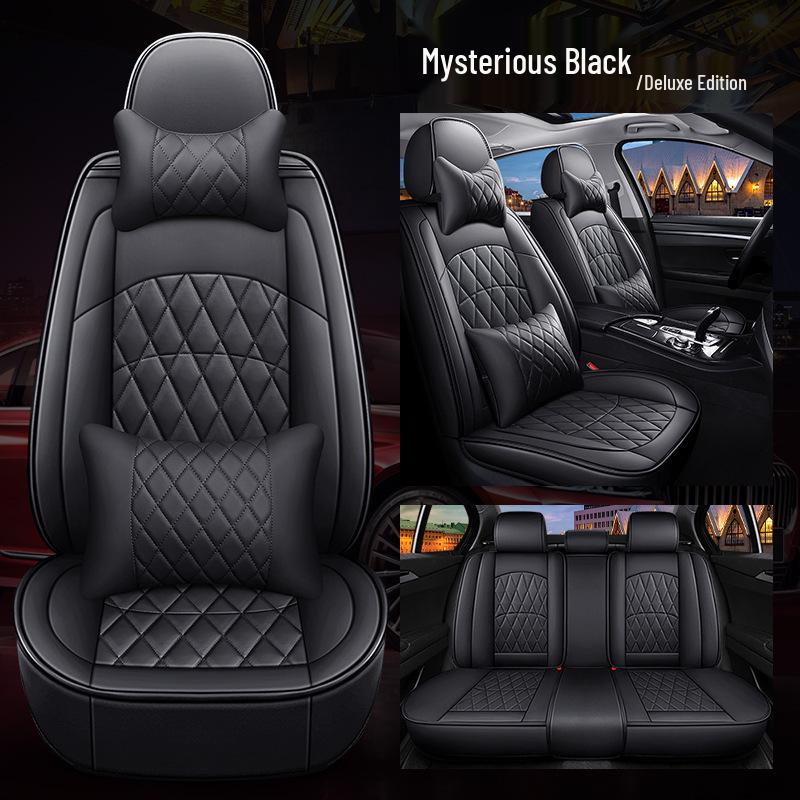 Full Wrap Leather Car Seat Cushion - Universal Fit for All Seasons