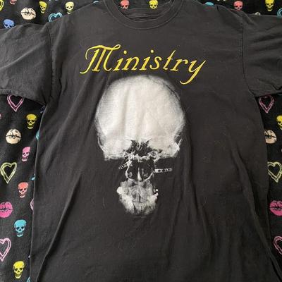 Ministry Totenkopf Schwarz 100% Baumwolle Unisex Kurzarm-T-Shirt