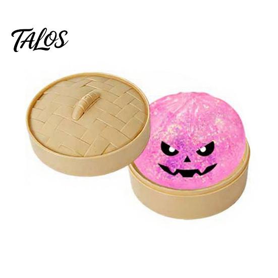 Stress Relief Ball Halloween Bun Squeeze Ball, Slow Rising Toy with Steamer, Soft Creative Gifts for Sensory Fidget Cute Ghost Faces, Decompression